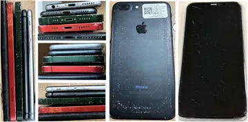 Grade 5 example: phones with heavy wear, major dents and chips